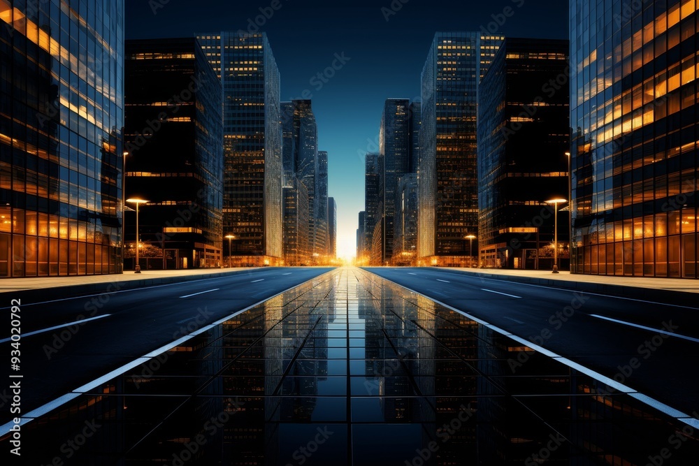 Cityscape at Night: A Glimpse of Urban Architecture Cityscape at Night: A Glimpse of Urban Architecture