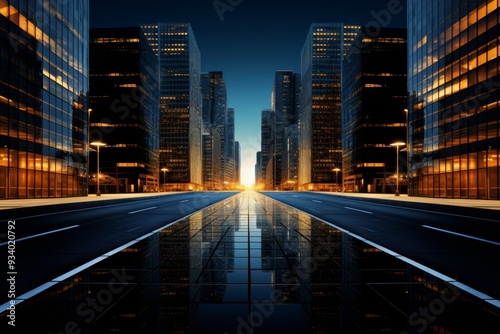 Cityscape at Night: A Glimpse of Urban Architecture