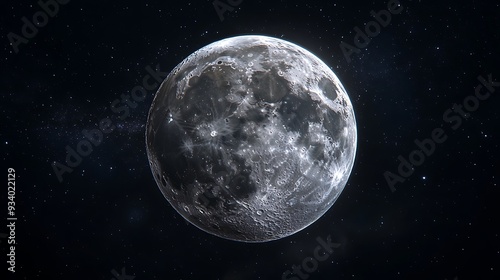 Close-up View of the Moon in the Night Sky