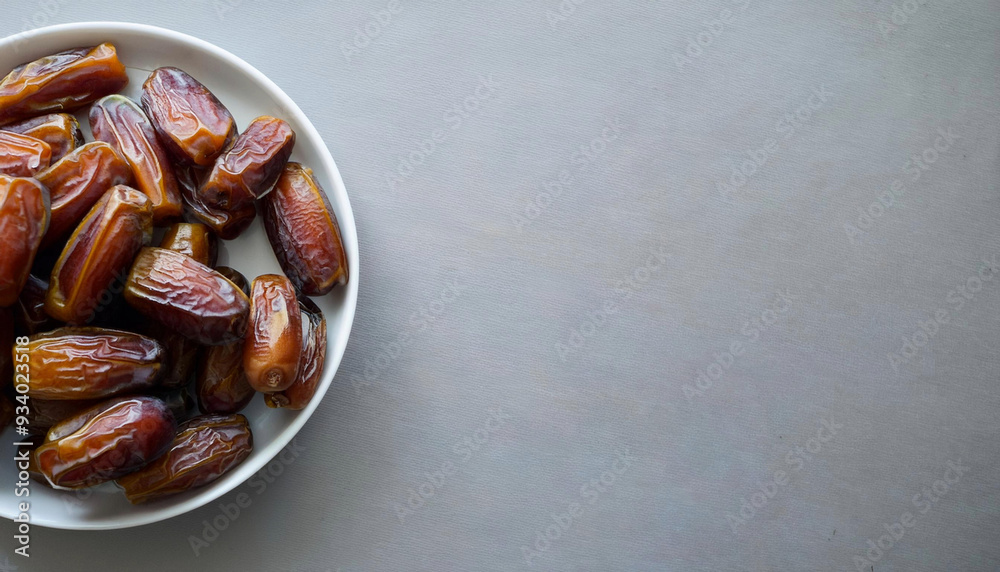 Fototapeta premium close up image of dried dates on the table