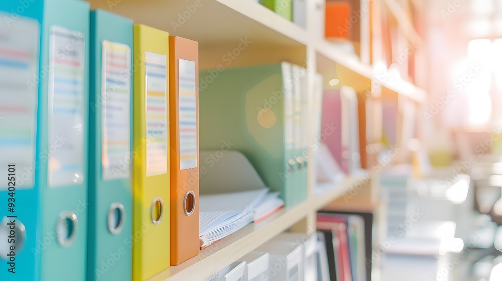 office shelves with folders office shelves with folders