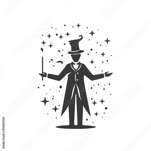 A Magician With A Wand And Top Hat Performing Magic