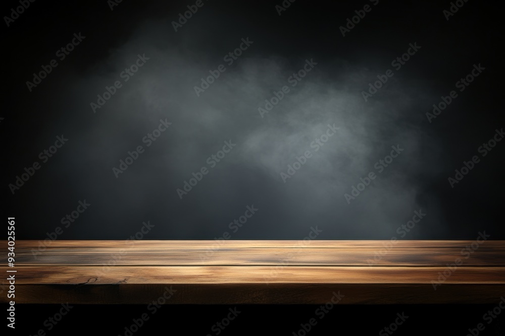 Wooden Table in Misty Atmosphere Wooden Table in Misty Atmosphere