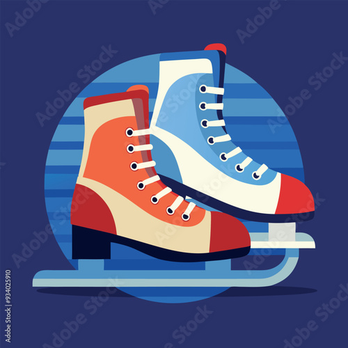 Ice Skating Boots Vector Design Illustration