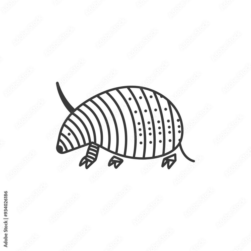Obraz premium A Line Art Illustration of an Armadillo