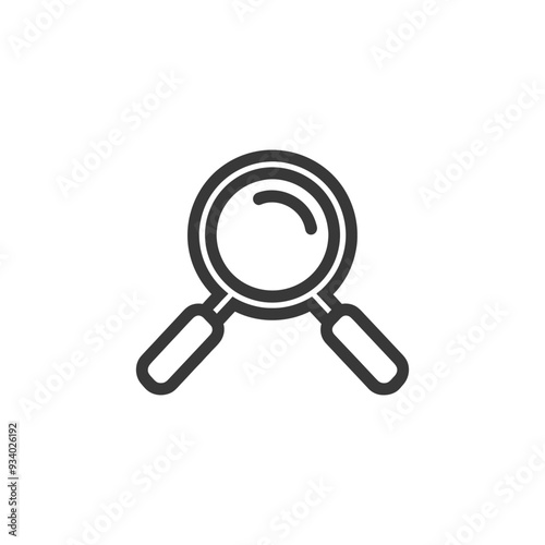 A Line Art Illustration of a Magnifying Glass With Handles