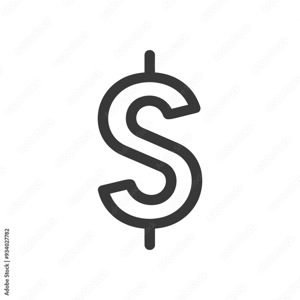 A line drawing of the US dollar symbol A line drawing of the US dollar symbol
