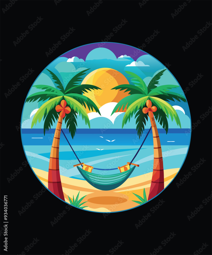Obraz premium Colorful Summertime T-shirt Vector Design