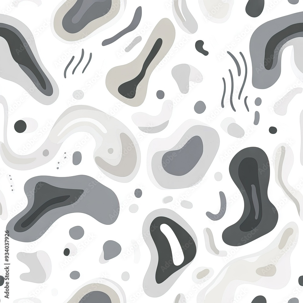 White and Gray Seamless Organic Pattern - AI generated illustration White and Gray Seamless Organic Pattern - AI generated illustration