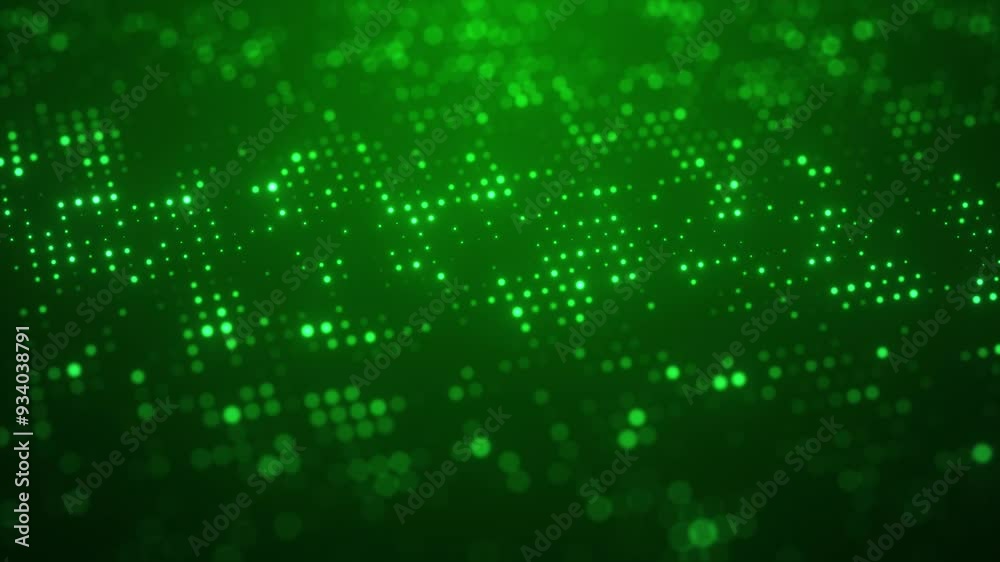Digital Dots - Green, Loopable - 4K Technology Video Digital Dots - Green, Loopable - 4K Technology Video