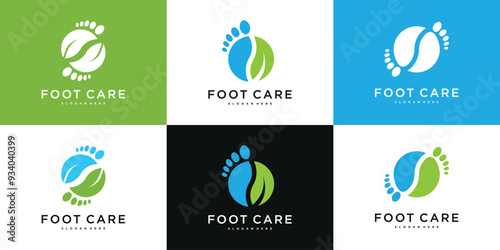 Abstrack foot care logo design. Premium Vector