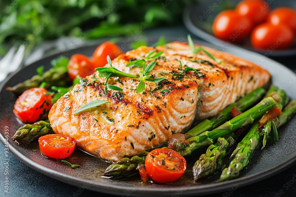 grilled salmon with vegetables grilled salmon with vegetables