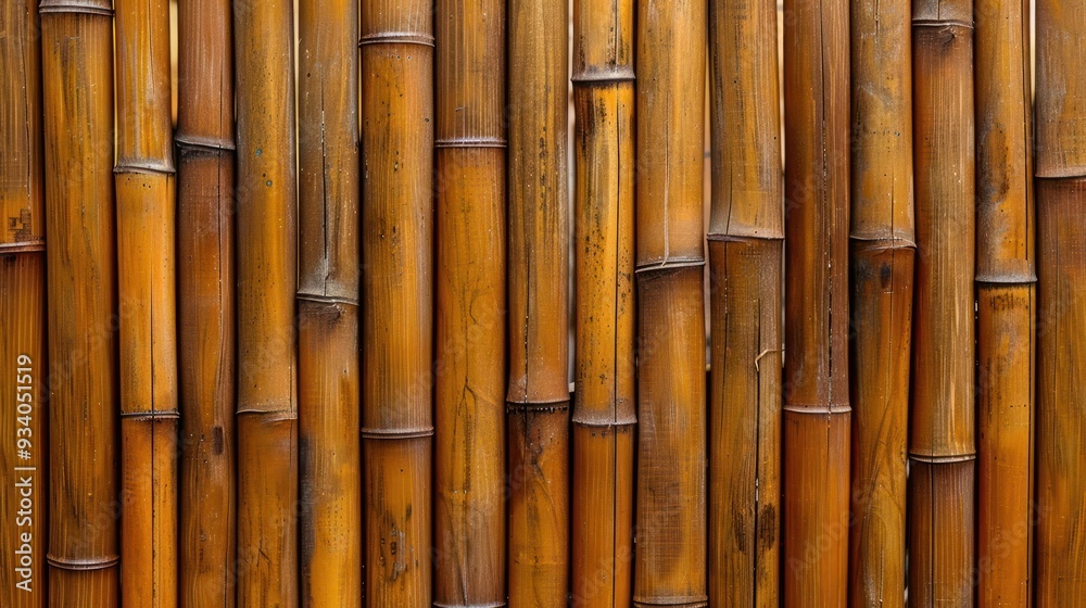 Fototapeta premium Close-up of a Bamboo Fence