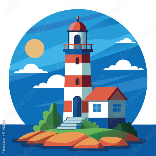 Lighthouse Vector Design Illustration