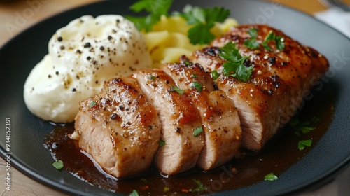 The national cuisine of Germany: A loin in German. 