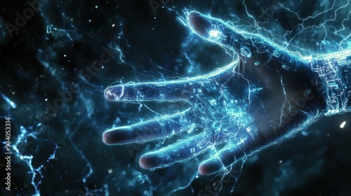 Wallpaper Mural Electrified Hand Reaching Out From the Darkness Torontodigital.ca