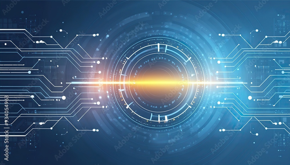 Obraz premium abstract technology background, Blue Abstract Technology, circular path concept