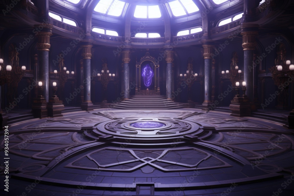 Obraz premium Grand Hall Interior: A Mystical Fantasy Architecture