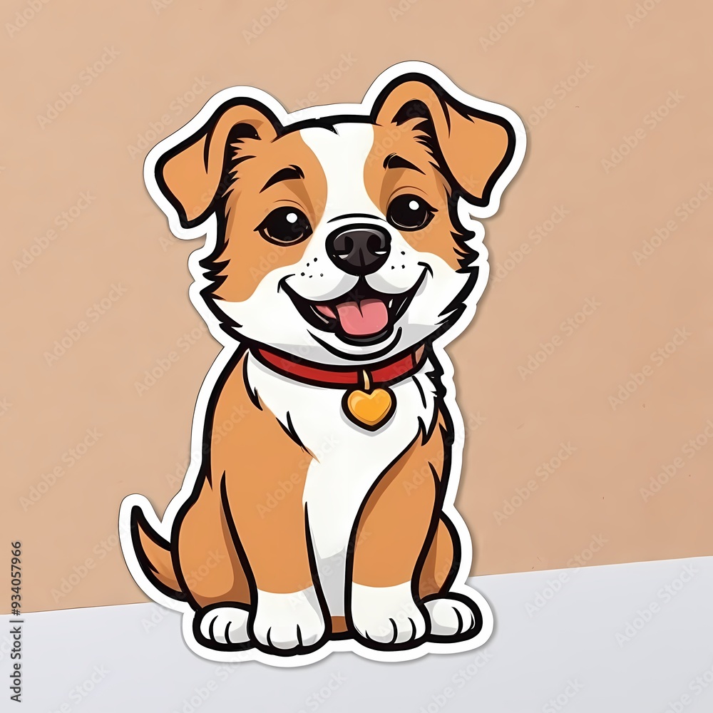 Puppy Cute animated dog with a happy stance, surrounded by light, bright patterns and cheerful colors, enhancing its playful and endearing look. Puppy Cute animated dog with a happy stance, surrounded by light, bright patterns and cheerful colors, enhancing its playful and endearing look.