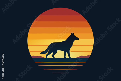 wolf howling at the moon