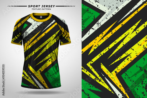 Sport jersey kit texture with vector mockup design showcasing customizable sportswear template