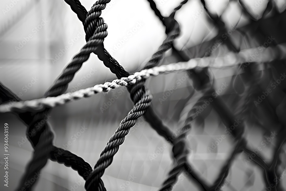 Intricate Patterns of a Black and White Rope Fence Intricate Patterns of a Black and White Rope Fence