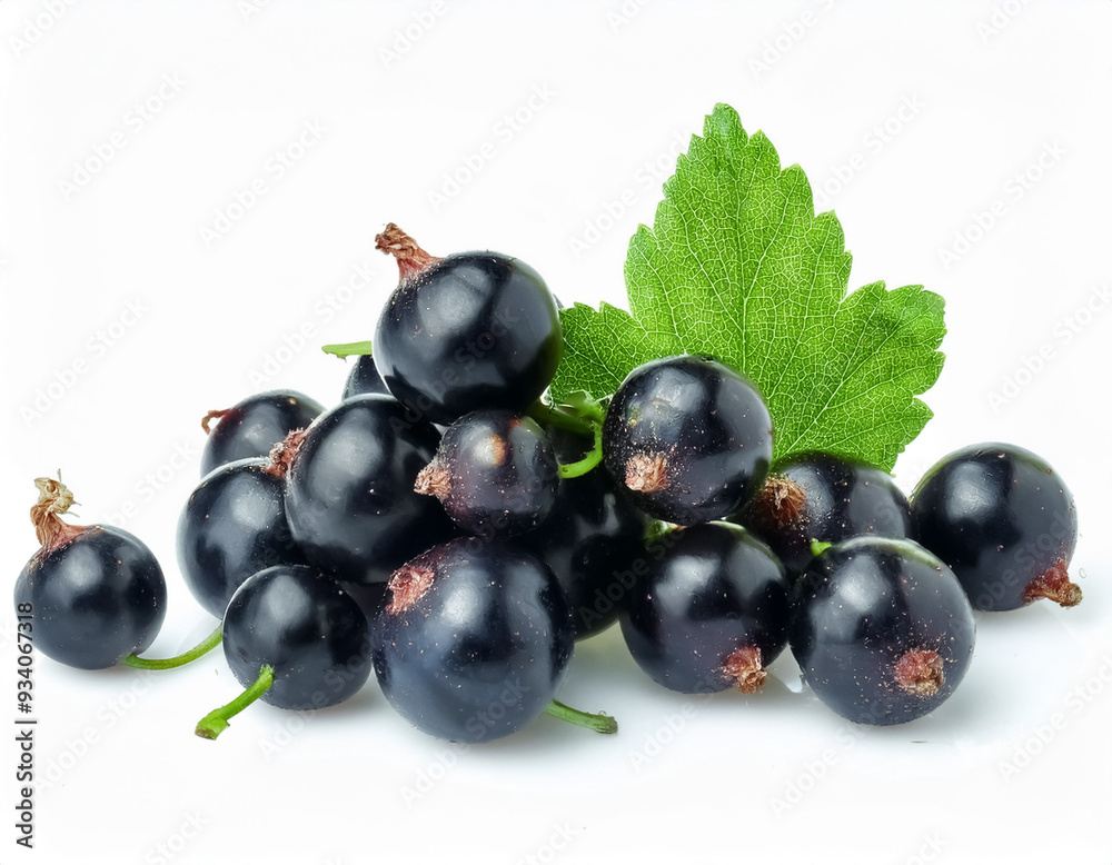 Freshly picked black currant berries on white background 3 Freshly picked black currant berries on white background 3