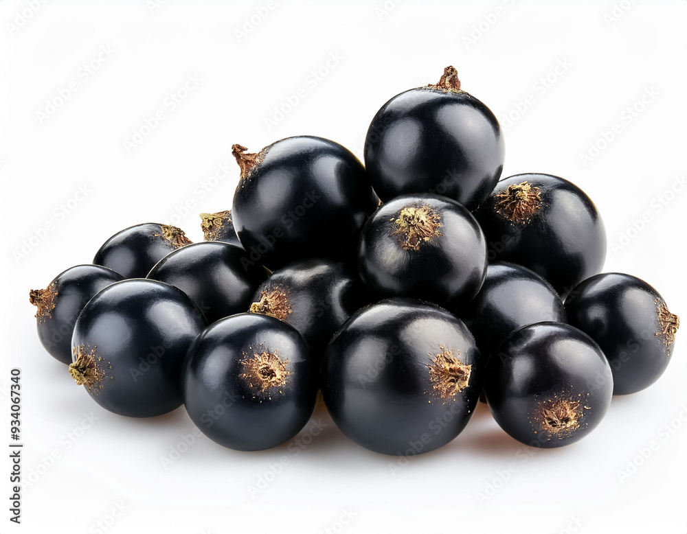Freshly picked black currant berries on white background 3 Freshly picked black currant berries on white background 3