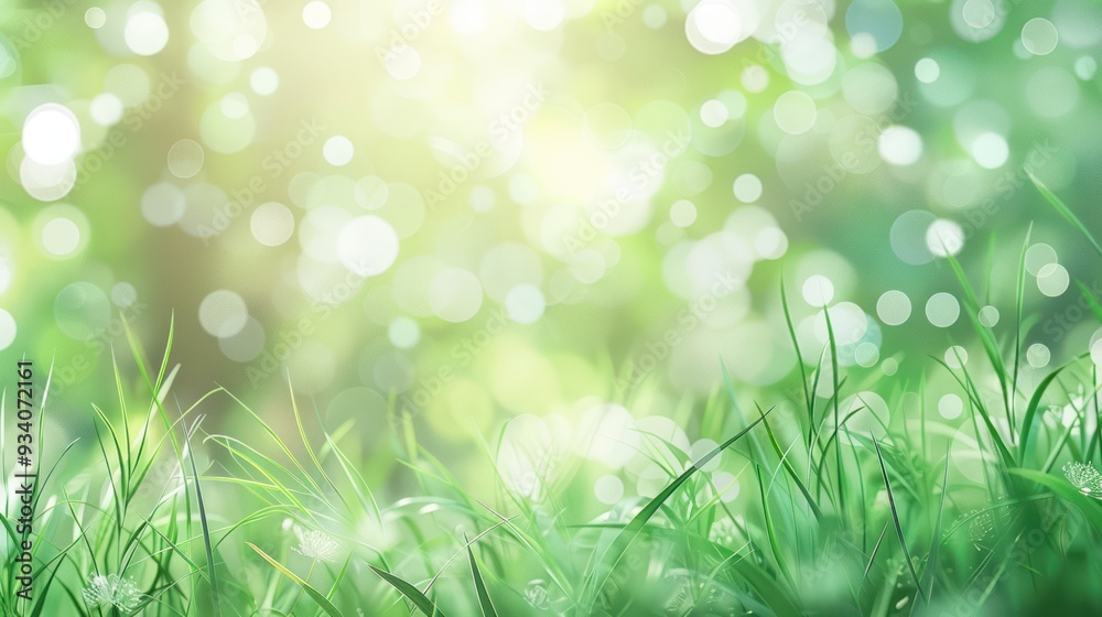 Obraz premium Green Grass and Sun