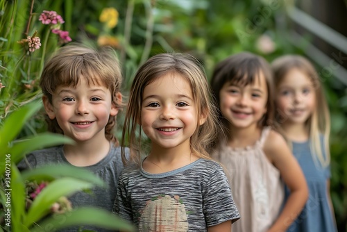 portrait of a family in the park