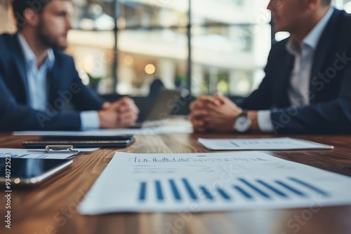 Learning from experience. Cropped shot of two corporate business colleagues having a meeting around the table in the boardroom, Generative AI