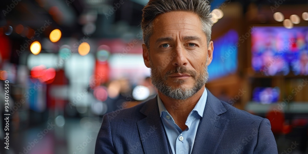 Fototapeta premium Close-Up Portrait of a Confident Man