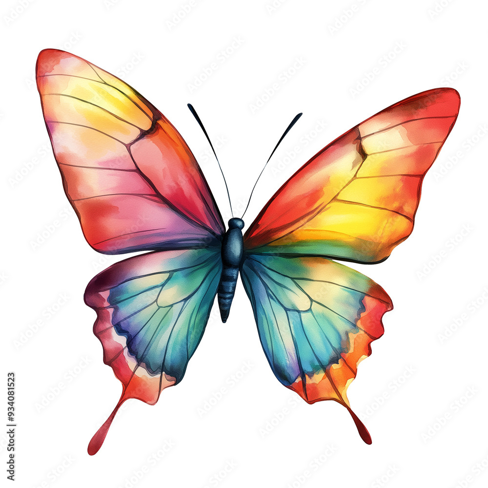 watercooler butterfly isolated on white background, butterfly illustration watercooler butterfly isolated on white background, butterfly illustration