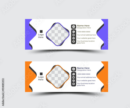 Abstract email signature design template made with multiple colors.. 