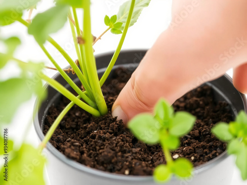 Checking Soil Moisture of a Plant