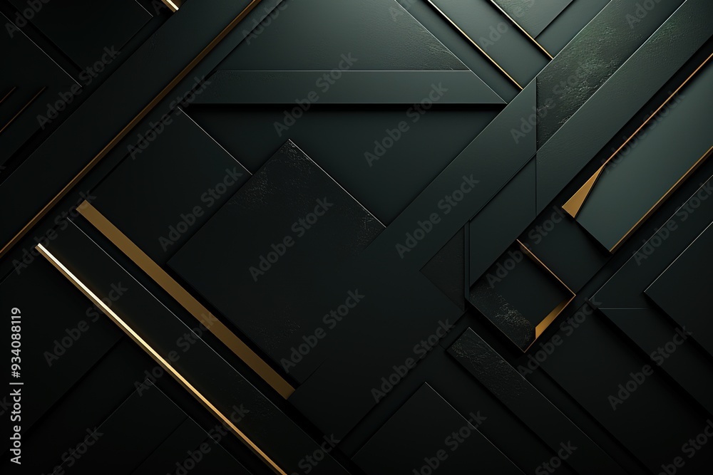 Abstract geometric pattern with black and gold stripes. Abstract geometric pattern with black and gold stripes.