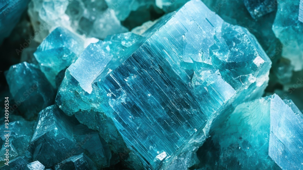 Polished apatite with vivid blue tones and sharp crystal formations. Polished apatite with vivid blue tones and sharp crystal formations.
