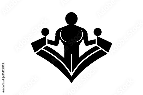 The fitness logo icon vector silhouette on a white background