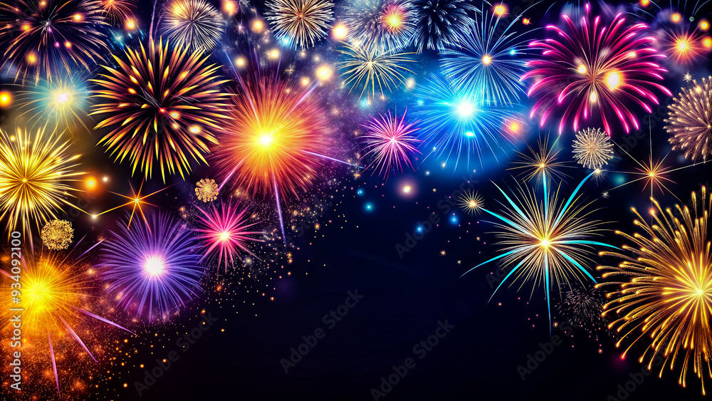 Stunning fireworks with copy space, perfect for celebration-themed designs, festive invitations, or projects that need a vibrant and joyful atmosphere. Stunning fireworks with copy space, perfect for celebration-themed designs, festive invitations, or projects that need a vibrant and joyful atmosphere.