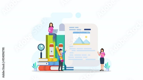 Copywriter 2d video animation 4k clip