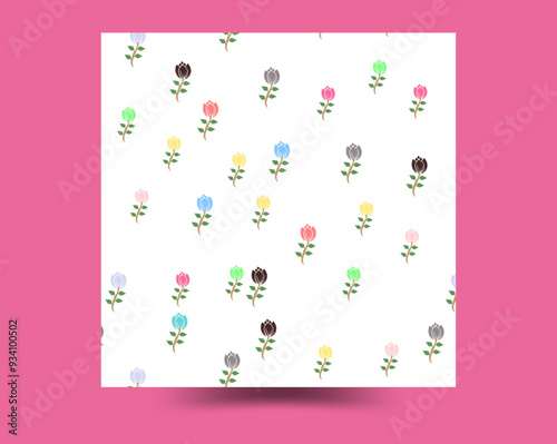 Stylish flower line pattern background