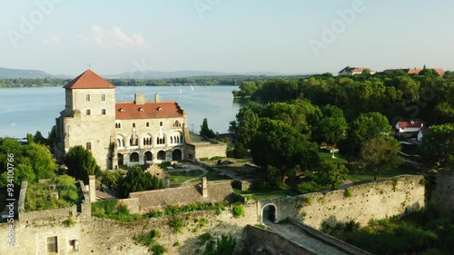 Aerial view of Tata city in Hungary. 