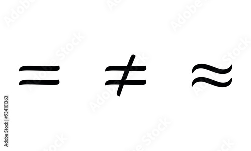 Equal to, not equal to and equal approximately symbol in mathematics