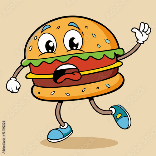 funny cartoon hamburger