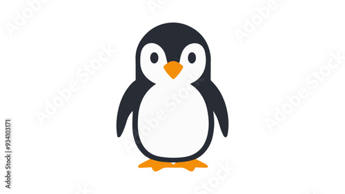 minimalism simple shape of a penguin vector illustration