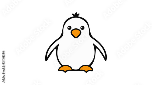 penguin outline style penguin illustration 