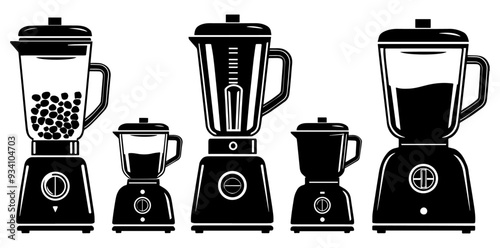 Set of blender silhouette isolated on white background collection