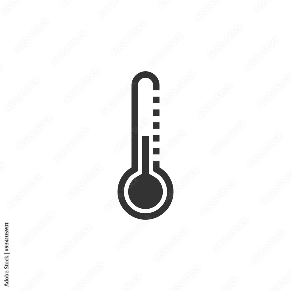 Measuring temperature thermometer tool that can be in bot weather and medicine context. Vector icon in flat style Measuring temperature thermometer tool that can be in bot weather and medicine context. Vector icon in flat style