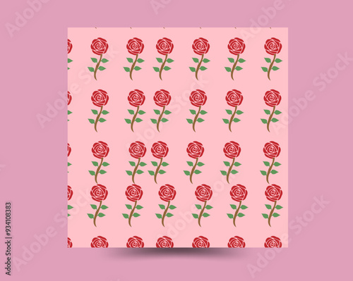 Stylish flower line rose pattern background