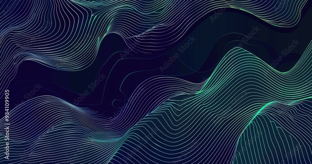 Abstract wavy lines create a dynamic and modern visual, suggesting movement and depth in a digital landscape. Abstract wavy lines create a dynamic and modern visual, suggesting movement and depth in a digital landscape.